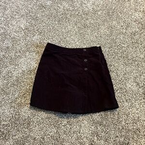 Evsie girls size large 10/12 solid black side zip velour dress skort short skirt